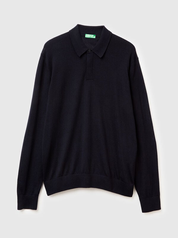 Polo de pura lana merino Hombre