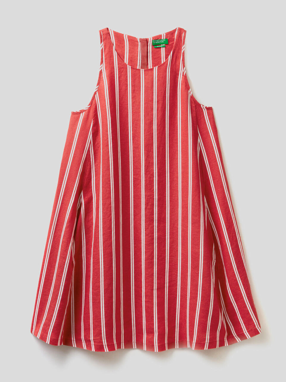 Vestido de 100% lino con estampado image number 1