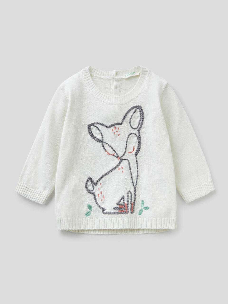 Jersey de tricot con animalito bordado image number 1