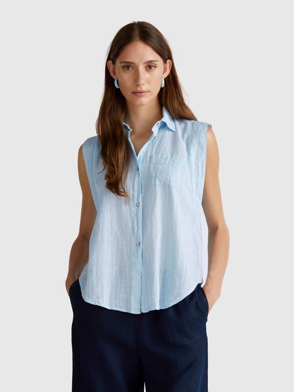 Camisa sin mangas con nudo Mujer