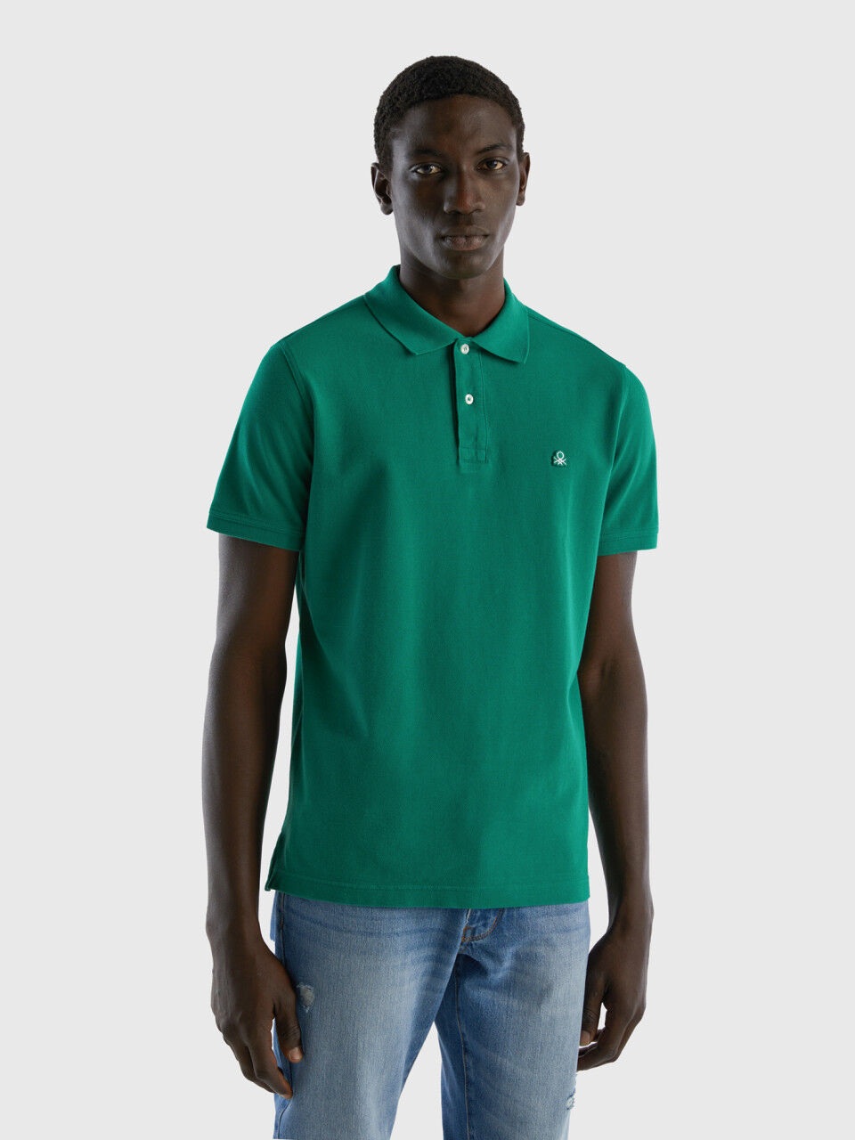 Polo verde oscuro regular fit