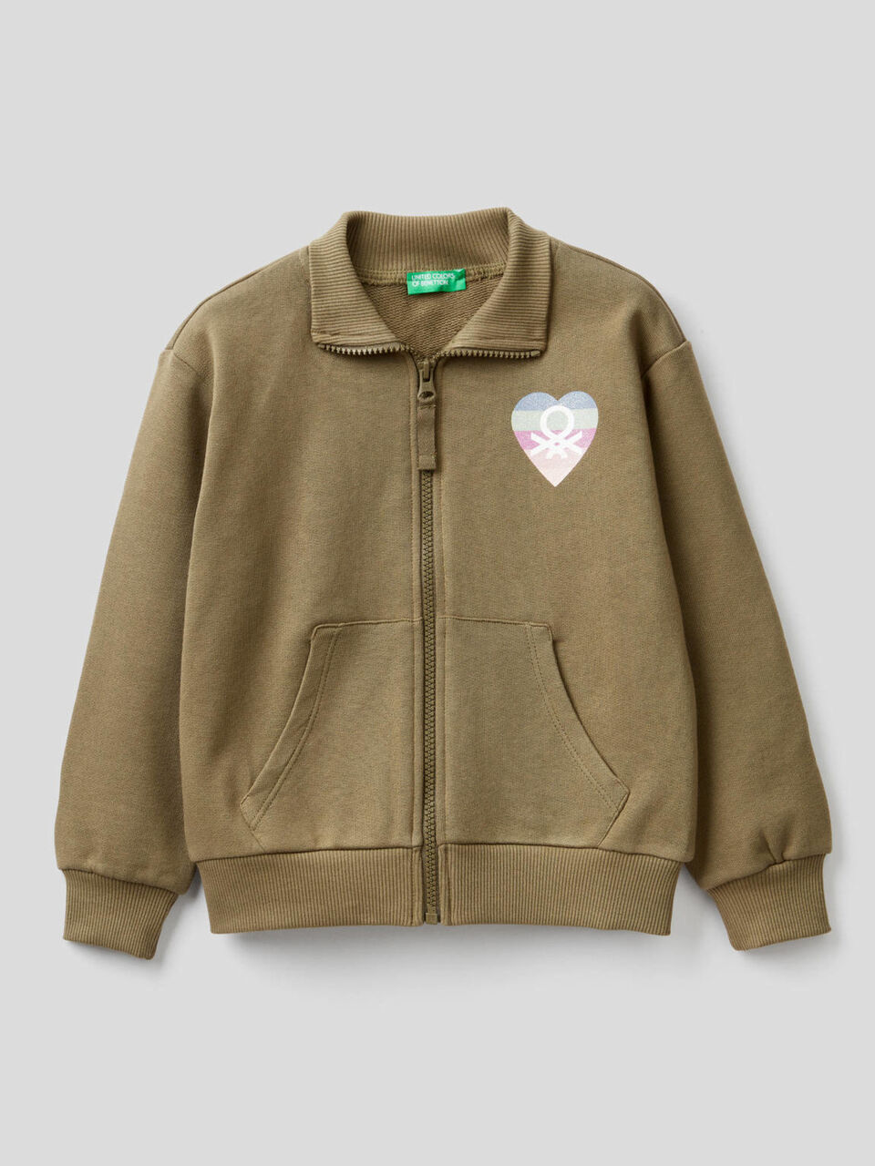 Sudadera de 100 % algodón con cremallera image number 1