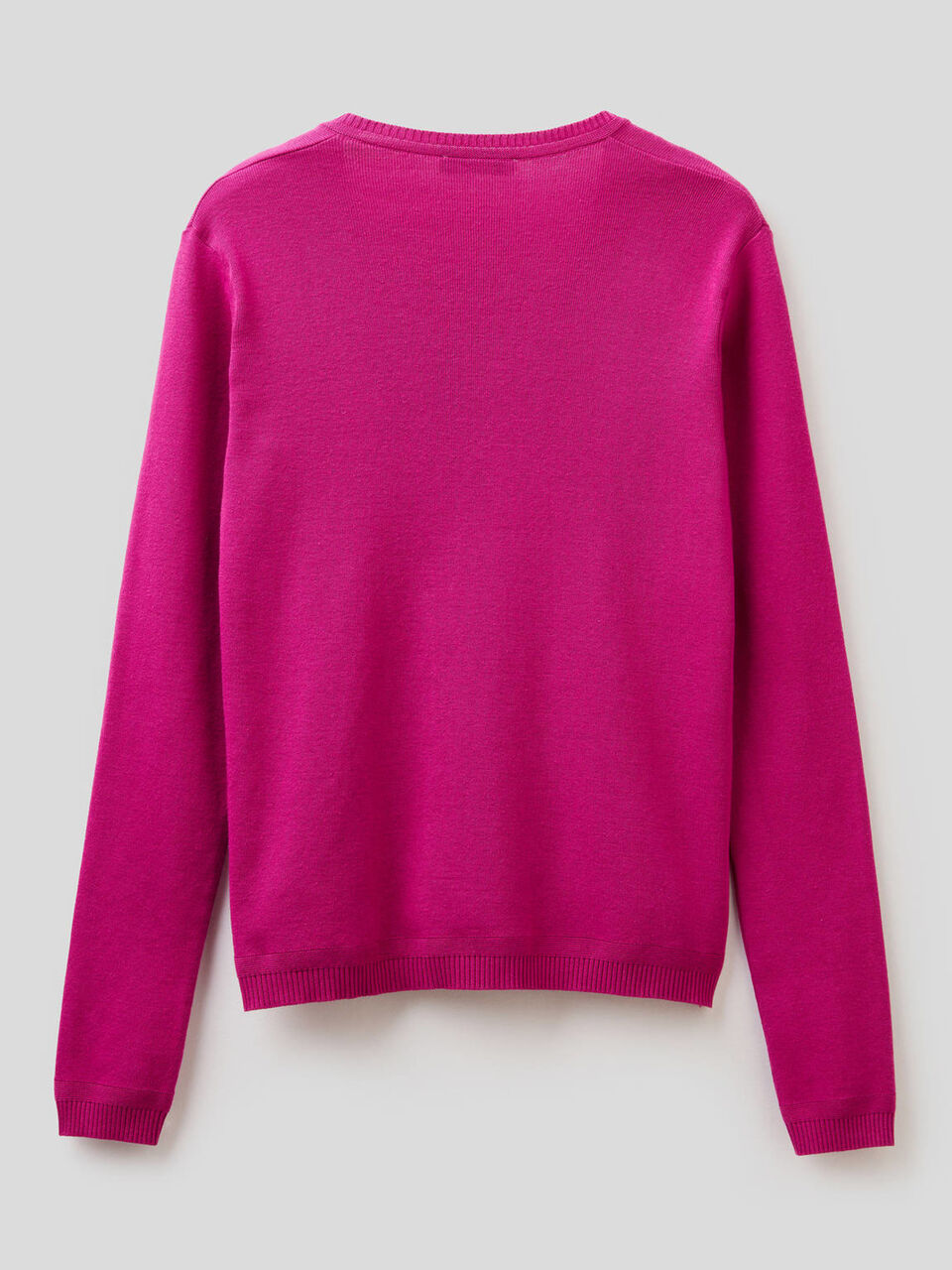 Jersey de algodón puro con escote de pico image number null