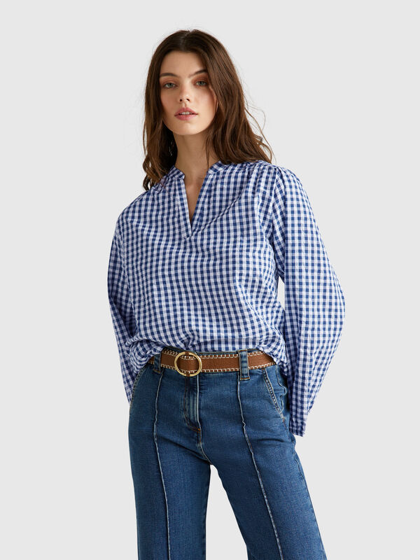 Blusa a cuadros Mujer