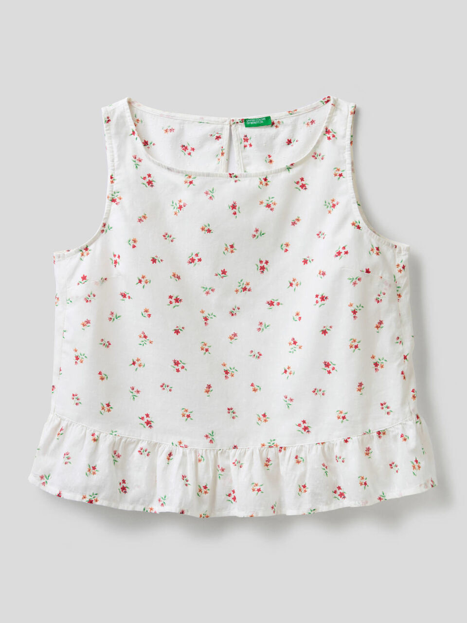 Top de 100% algodón con estampado de flores image number 1