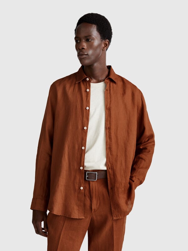 Camisa de puro lino Hombre