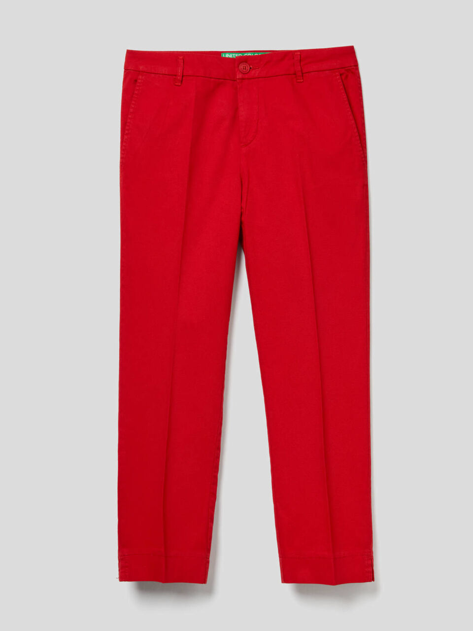Pantalones chinos cropped de algodón elástico image number 1