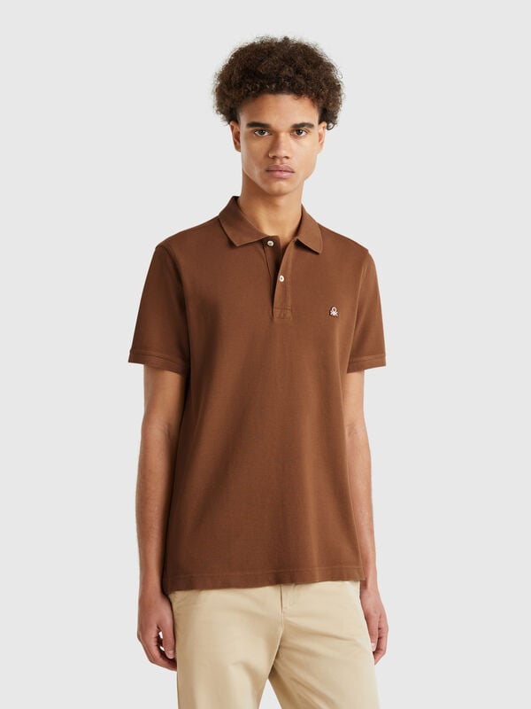 Polo regular fit marrón Hombre