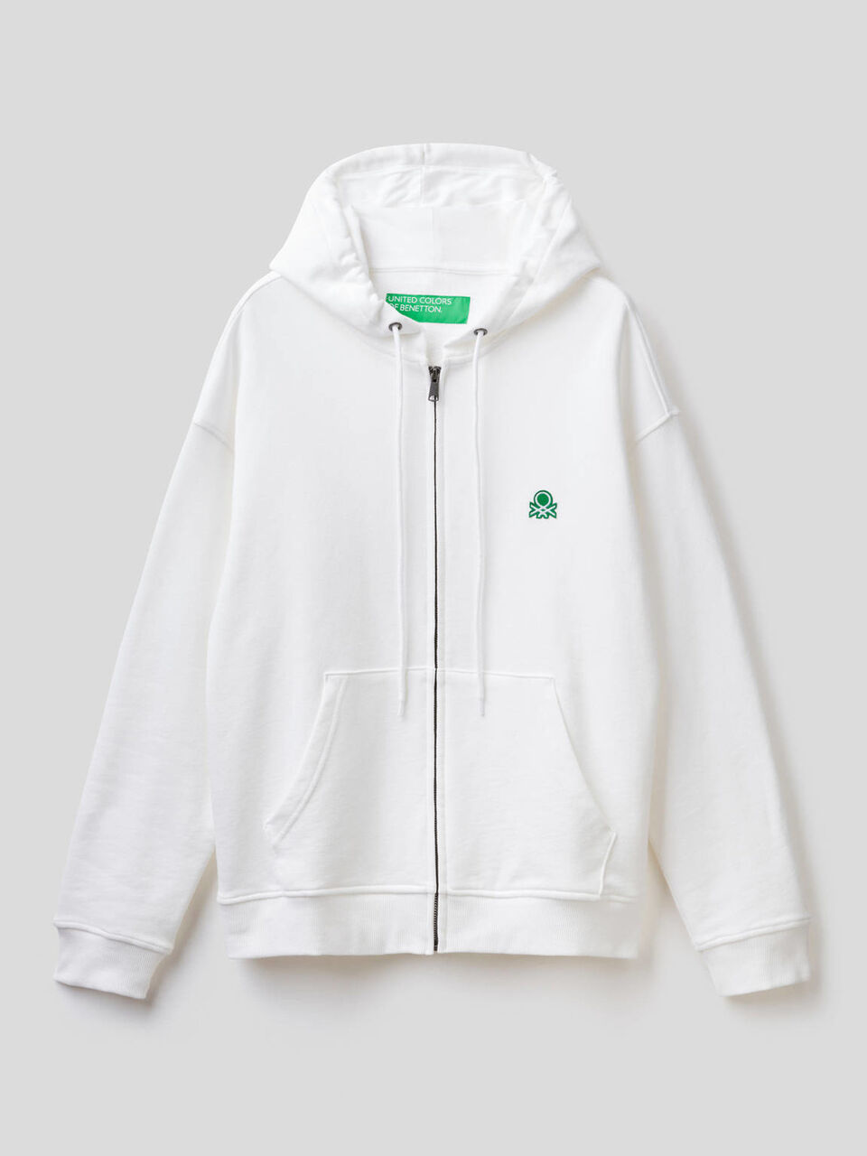 Sudadera de algodón con cremallera y capucha image number 1