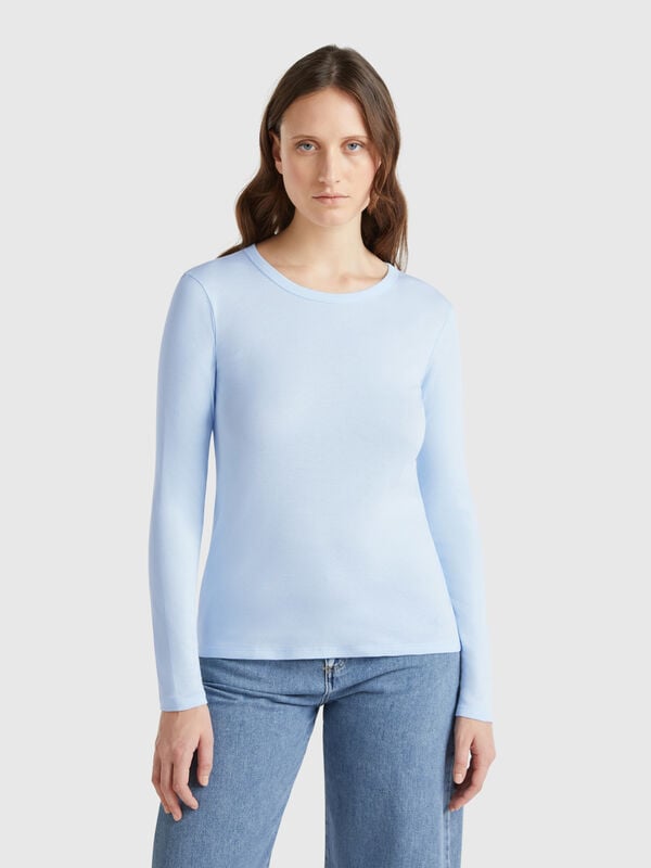 Camiseta de manga larga de algodón puro Mujer