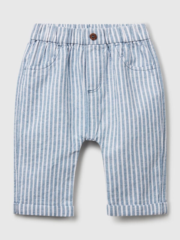Pantalón mezcla lino rayas Recién nacidos