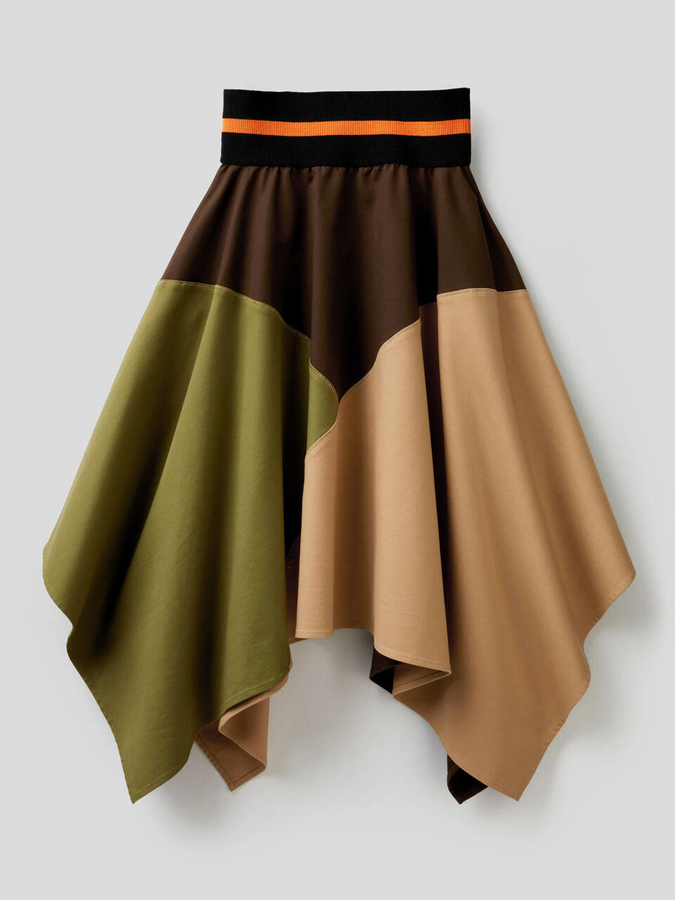 Falda asimétrica color block image number 1