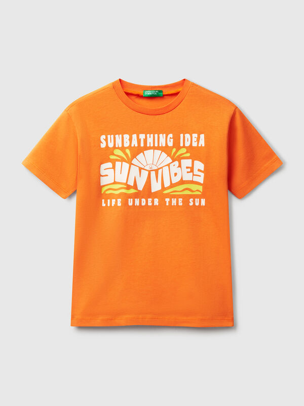Camiseta con estampado flúor Niño