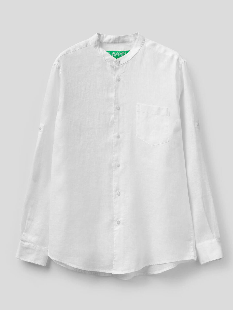 Camisa de lino con cuello mao image number 1