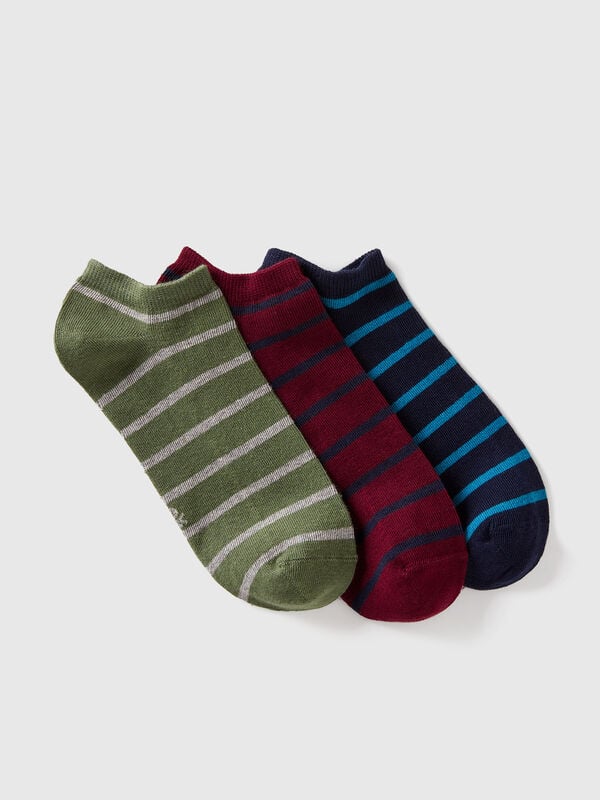 Tres pares de calcetines de mezcla de algodón elástico