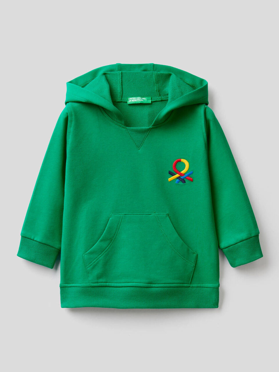 Sudadera de algodón orgánico elástico con capucha image number 1