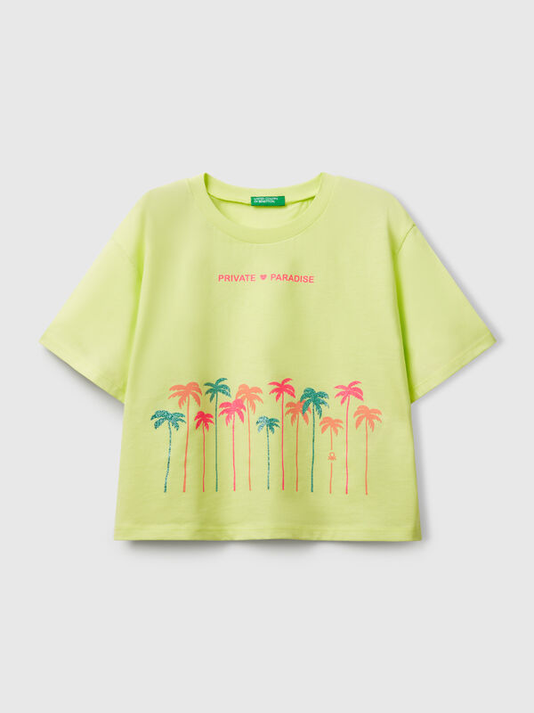 Camiseta con estampado de purpurina Niña