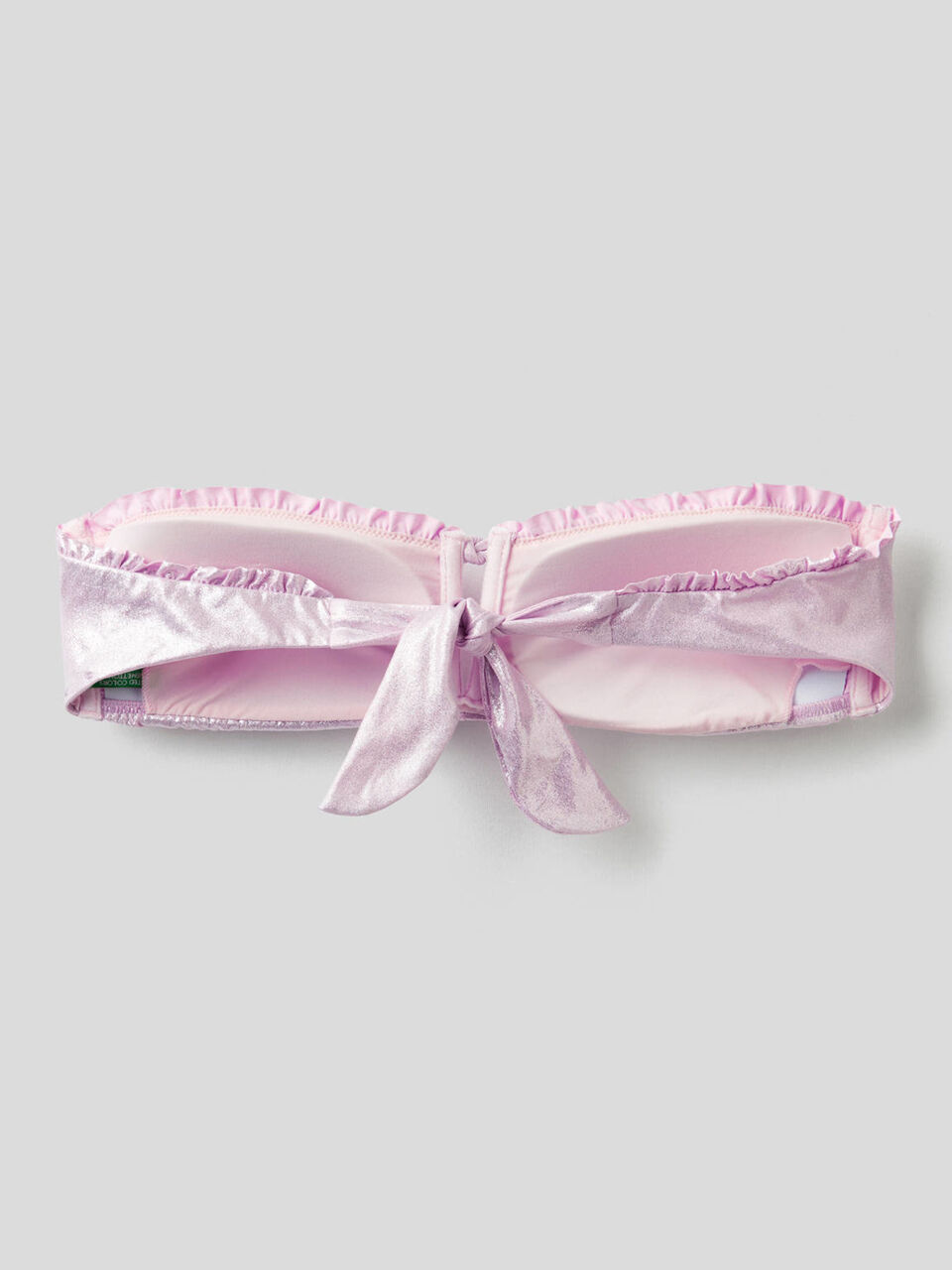 Sujetador de bikini bandeau de efecto laminado image number 2