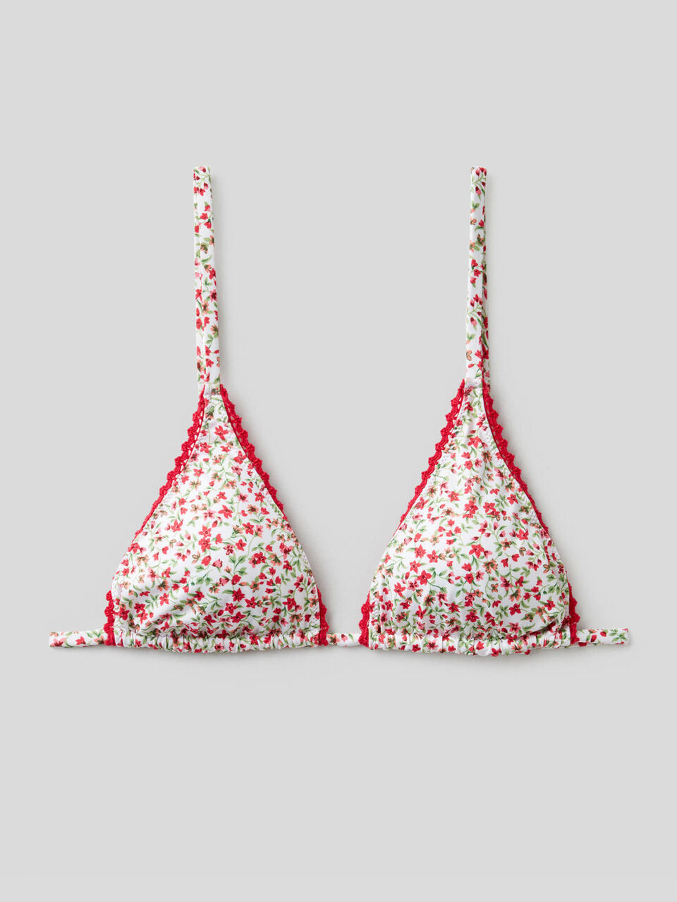 Sujetador de bikini de triángulo con vivos de crochet image number 1