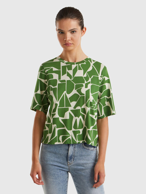 Camiseta con estampado geométrico Mujer