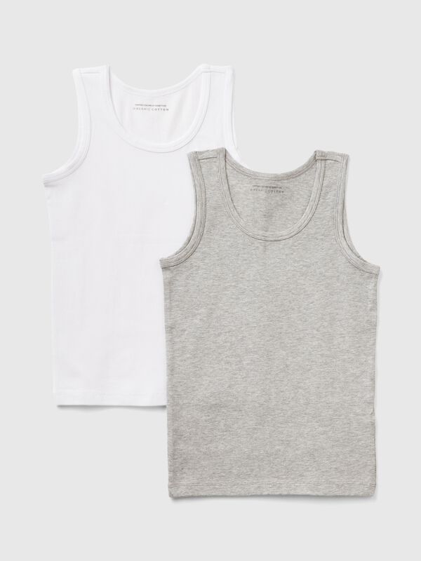 Dos camisetas de tirantes de algodón orgánico elástico Niño