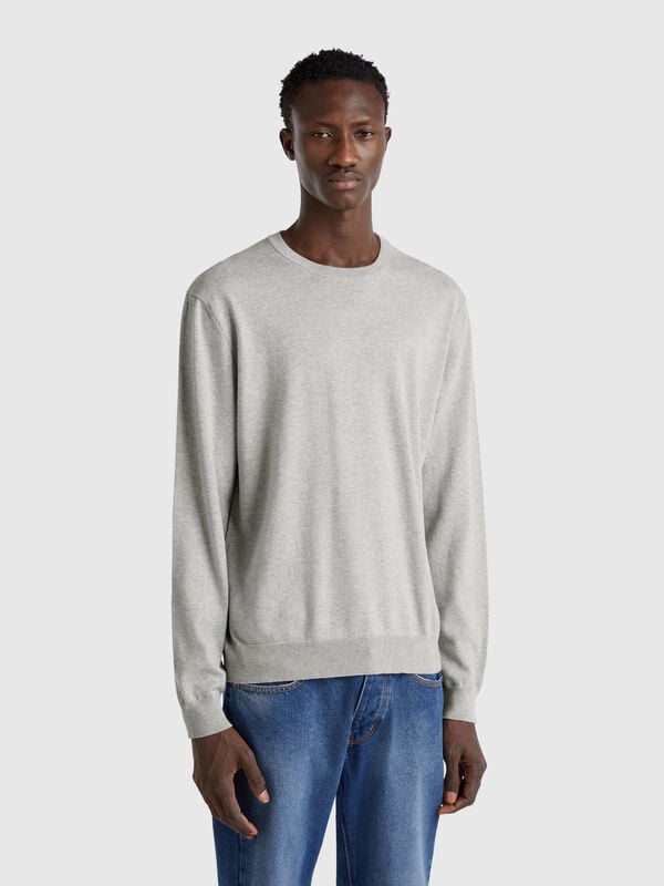 Jersey de cuello redondo de 100% algodón Hombre