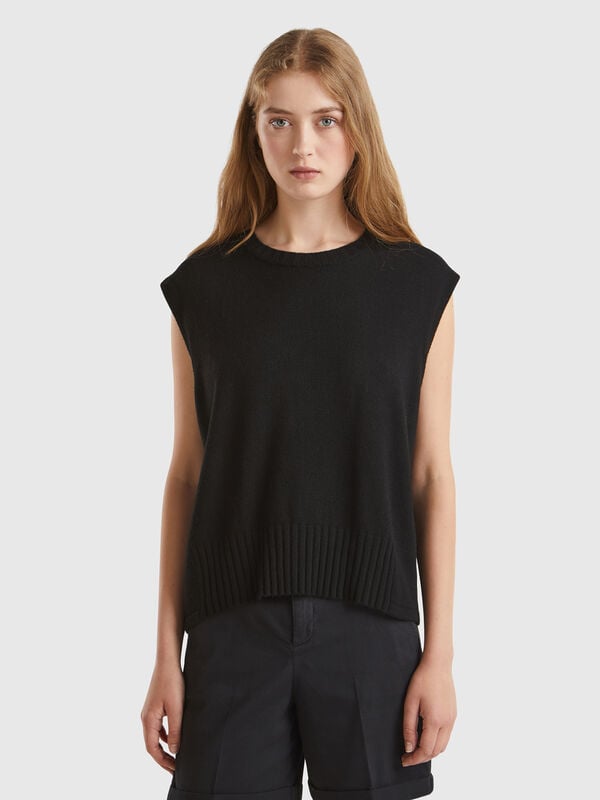 Chaleco de mezcla de lana y viscosa Mujer