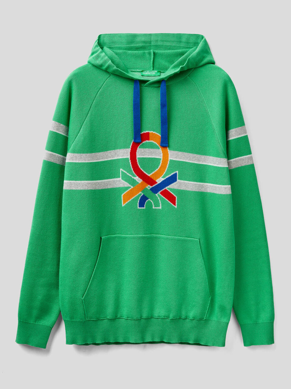 Jersey con capucha y logo multicolor image number 1