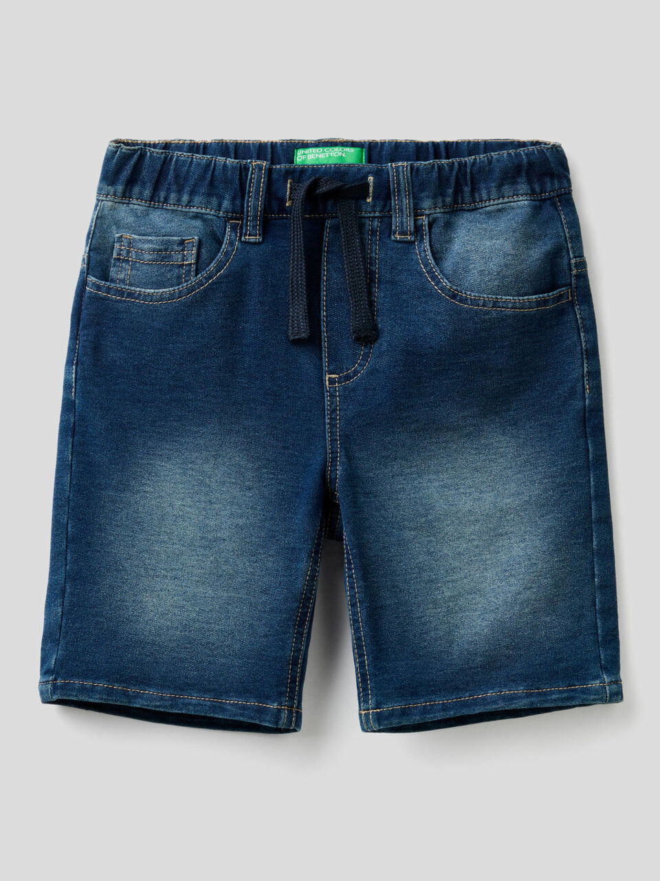 Bermudas de felpa de efecto denim image number 1