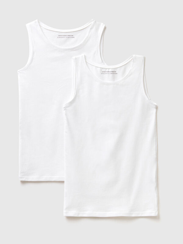 Dos camisetas de tirantes de algodón orgánico super stretch Niña