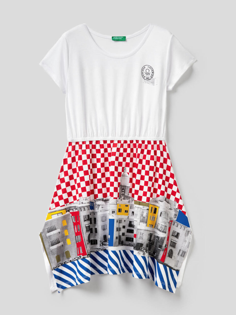 Vestido con estampado de postal image number 1