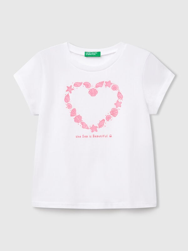 Camiseta con estampado flúor Niña
