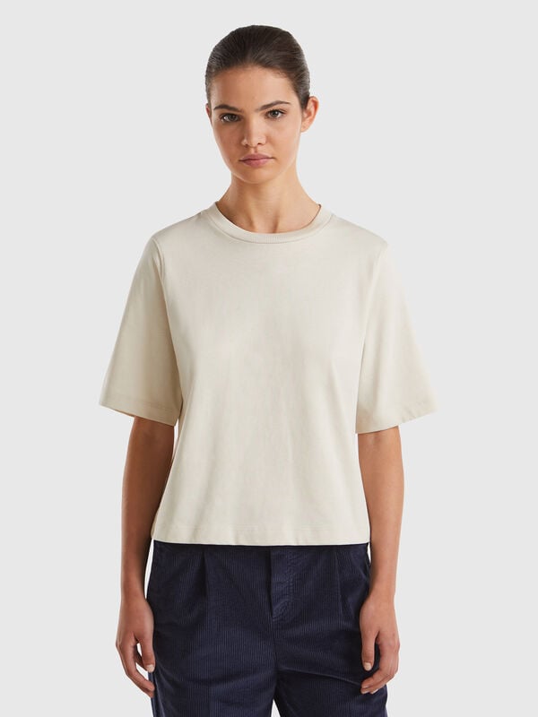 Camiseta boxy fit de 100 % algodón Mujer
