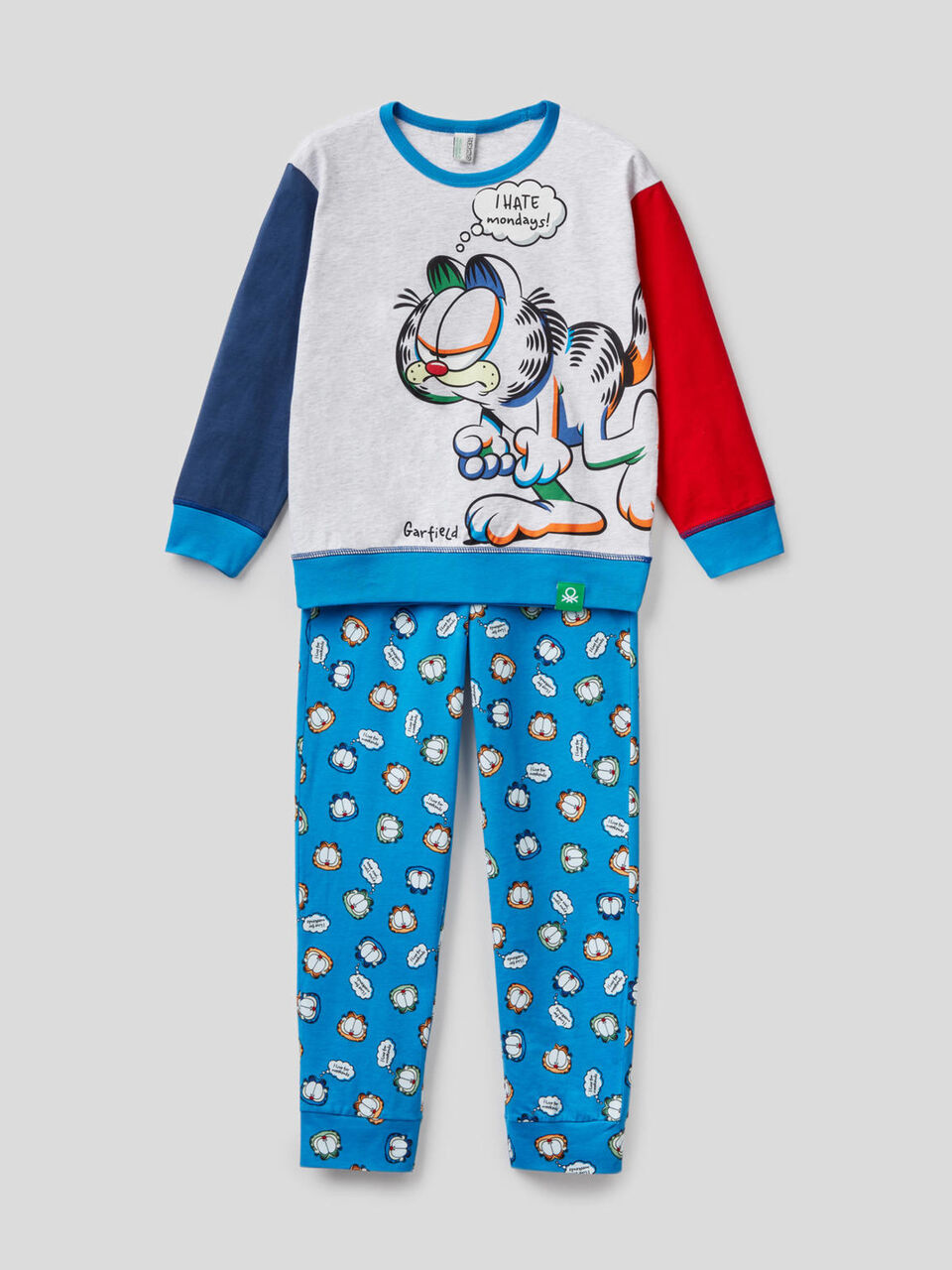 Pijama color block con estampado de Garfield image number 1