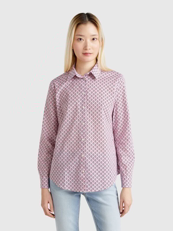 Camisa rosa estampada Mujer