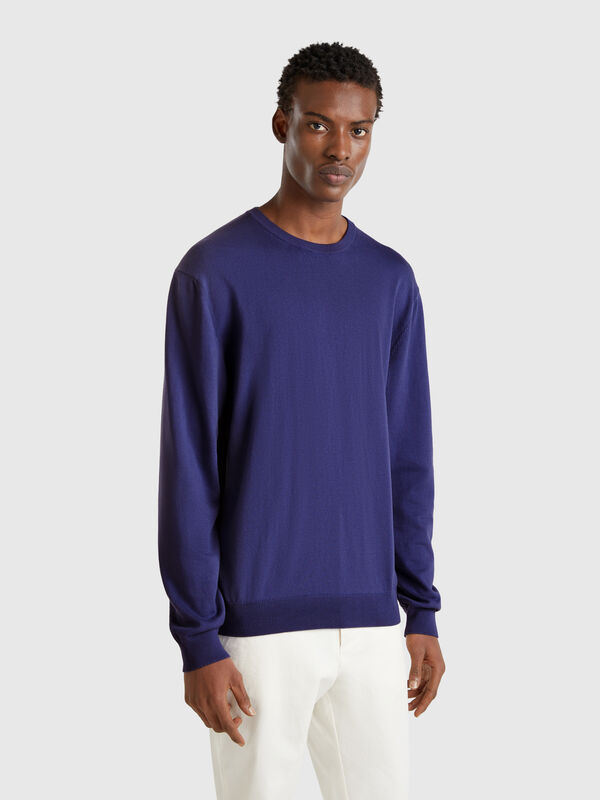 Jersey de cuello redondo de 100% algodón Hombre