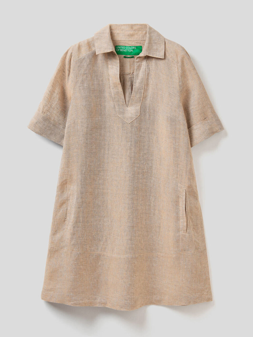 Vestido corto de 100% lino image number null