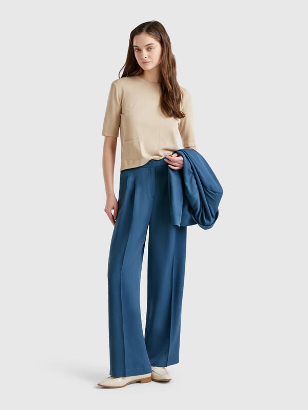 Pantalón ancho fluido Mujer