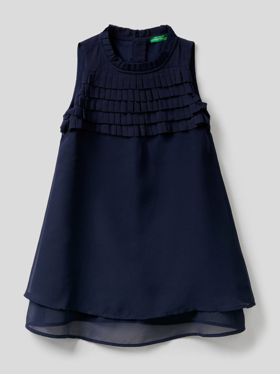 Vestido sin mangas con volantes image number 1