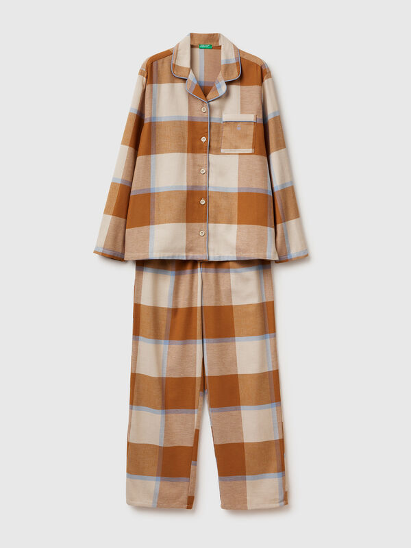 Pijama de franela a cuadros Mujer