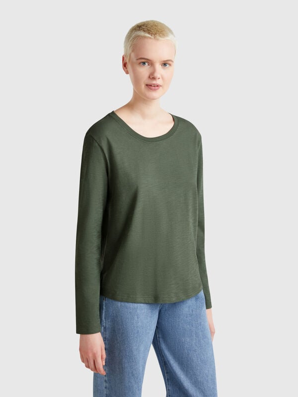 Camiseta de manga larga de algodón ligero Mujer