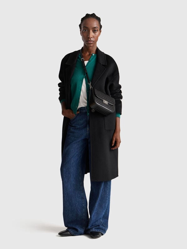 Abrigo midi de mezcla de lana Abrigo midi de mezcla de lana Mujer