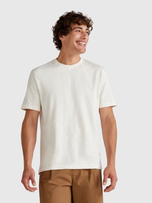 Camiseta blanca crema claro Hombre
