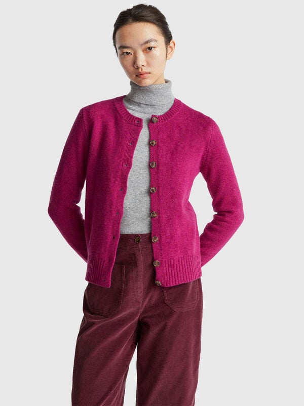 Cárdigan de pura lana Shetland Mujer