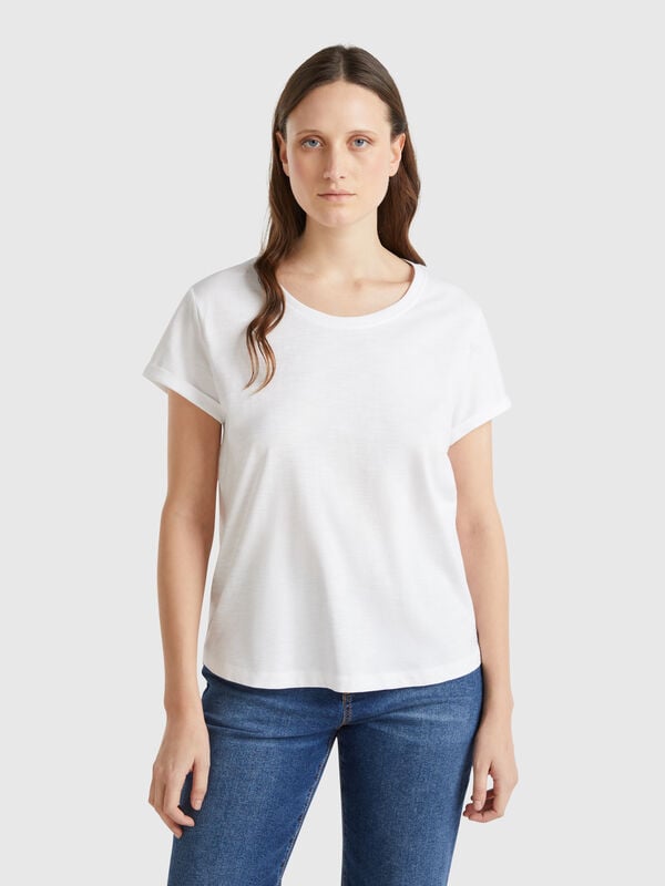 Camiseta de manga corta de algodón ligero Mujer