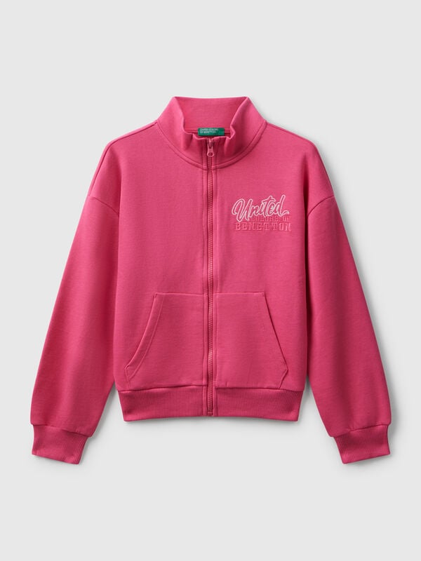 Sudadera con cremallera y estampado Niña