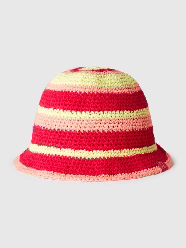 Gorro estilo cubo de crochet Niña