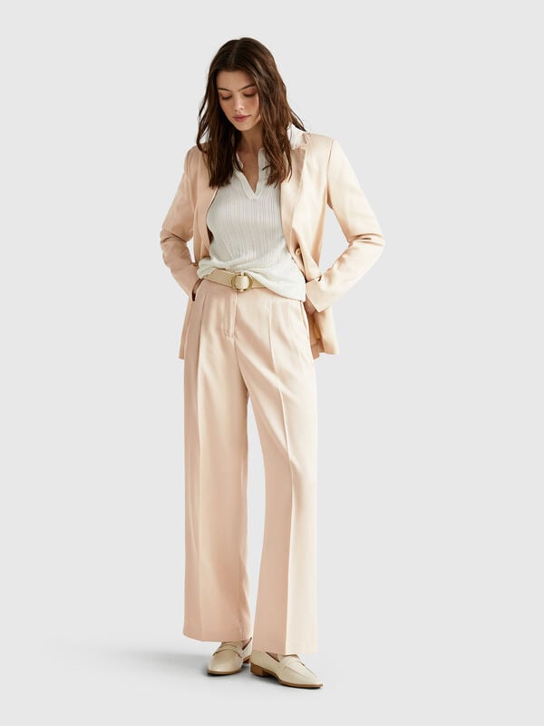 Pantalón ancho fluido Mujer