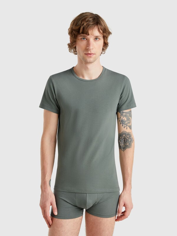 Camiseta de algodón elástico Hombre