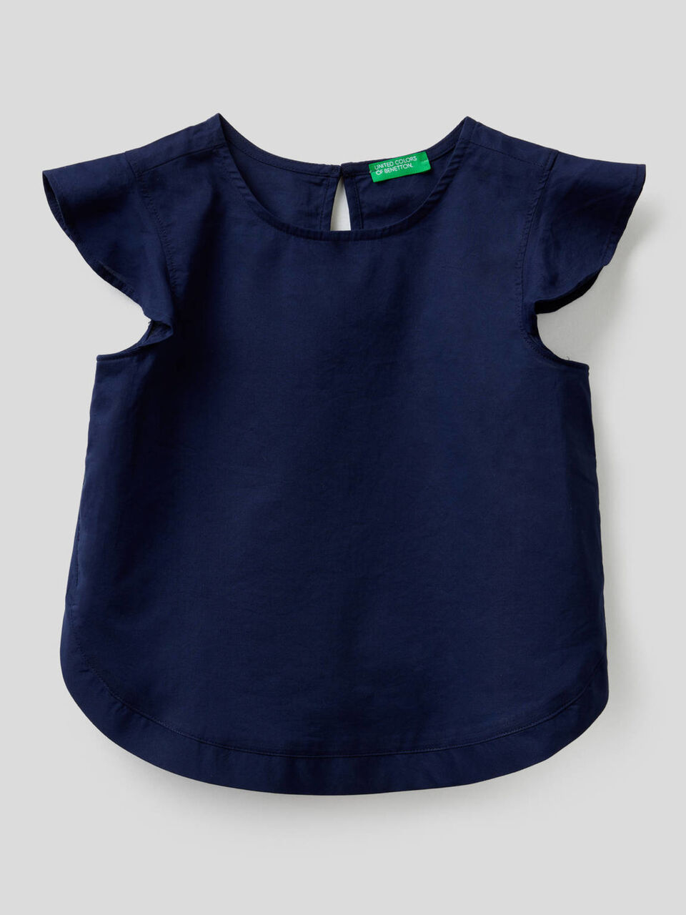 Blusa de algodón con volantes en las mangas image number 1